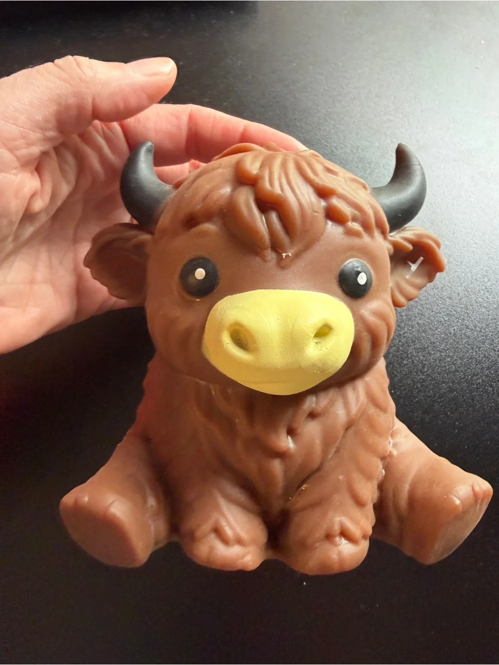 New Toymendous Dark Brown Highland Cow Squishy Toy 3+ Viral Fidget Squeeze